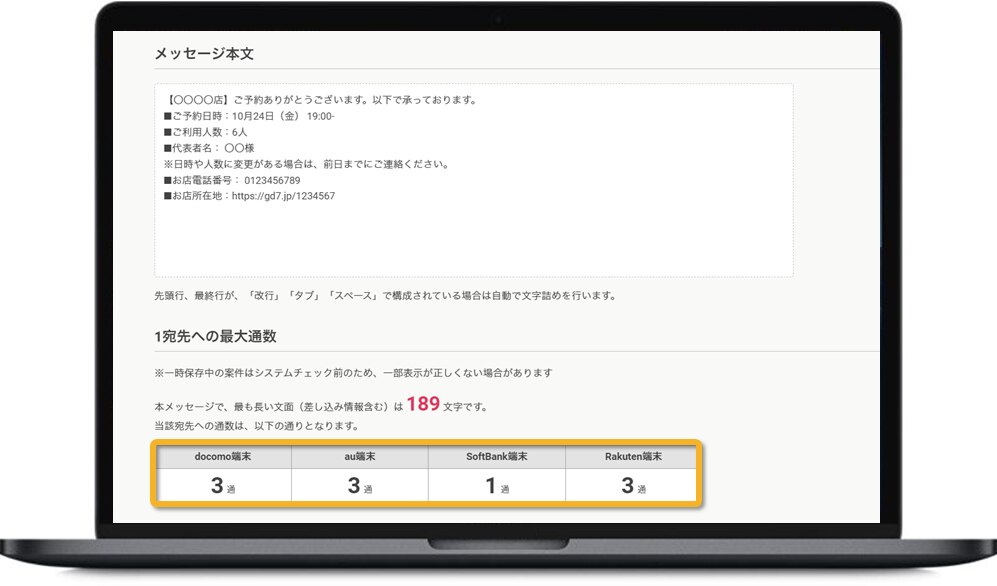 SMS長文対応 - 最大660文字まで